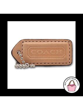 New 2" Y2K VINTAGE COACH Parchment Vachetta Leather Bag Charm Keychain Hang Tag